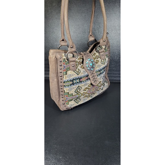 Montana West Handbags - Montana West Purse Aztec Leather Tote Shoulder Bag Western Concealed Womens
